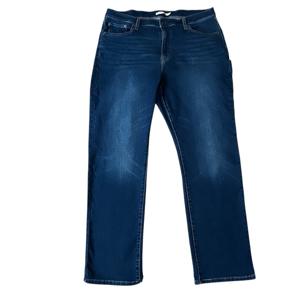 Levi's 724 High Rise Straight Jeans Women's 20W Dark Indigo Wash Stretch Denim